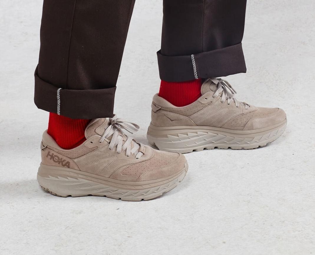 Men/Women Road Running | HOKA ONE ONE All Gender Bondi L Suede Simply Taupe / Pumice Stone