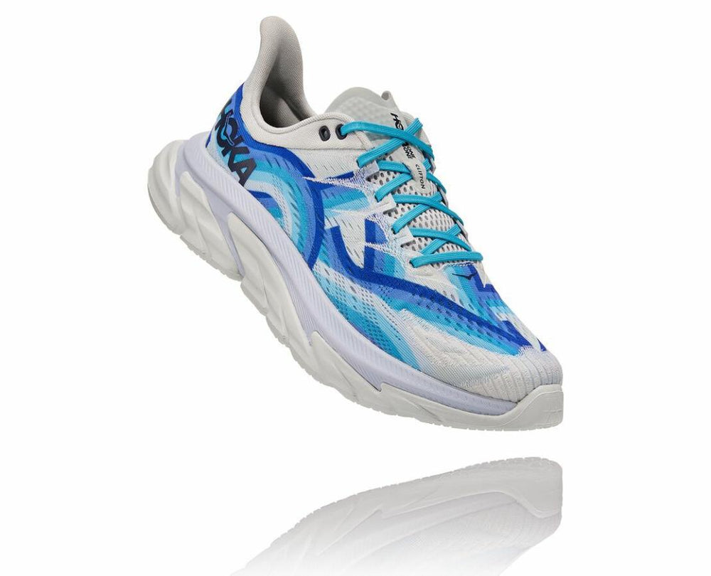 Men/Women Road Running | HOKA ONE ONE All Gender Clifton Edge Geometric Dazzling Blue / Blue Flower