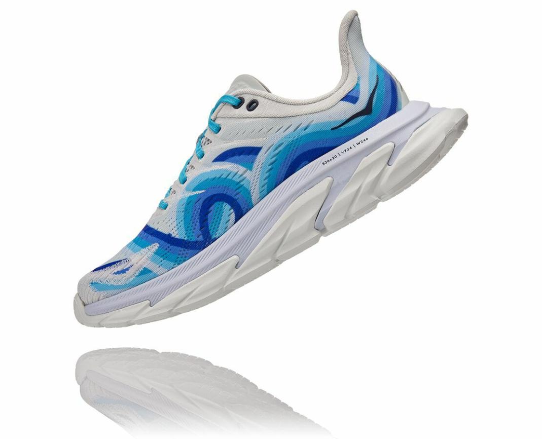 Men/Women Road Running | HOKA ONE ONE All Gender Clifton Edge Geometric Dazzling Blue / Blue Flower