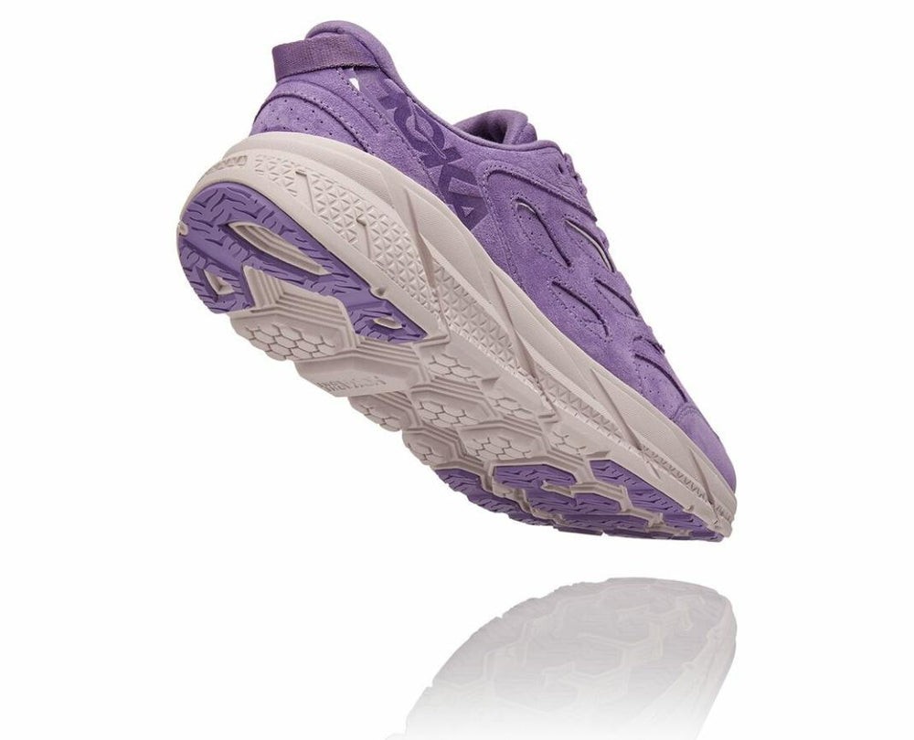 Men/Women Road Running | HOKA ONE ONE All Gender Clifton L Suede Chalk Violet / Lilac Ash