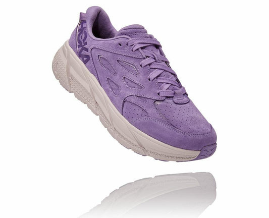 Men/Women Road Running | HOKA ONE ONE All Gender Clifton L Suede Chalk Violet / Lilac Ash