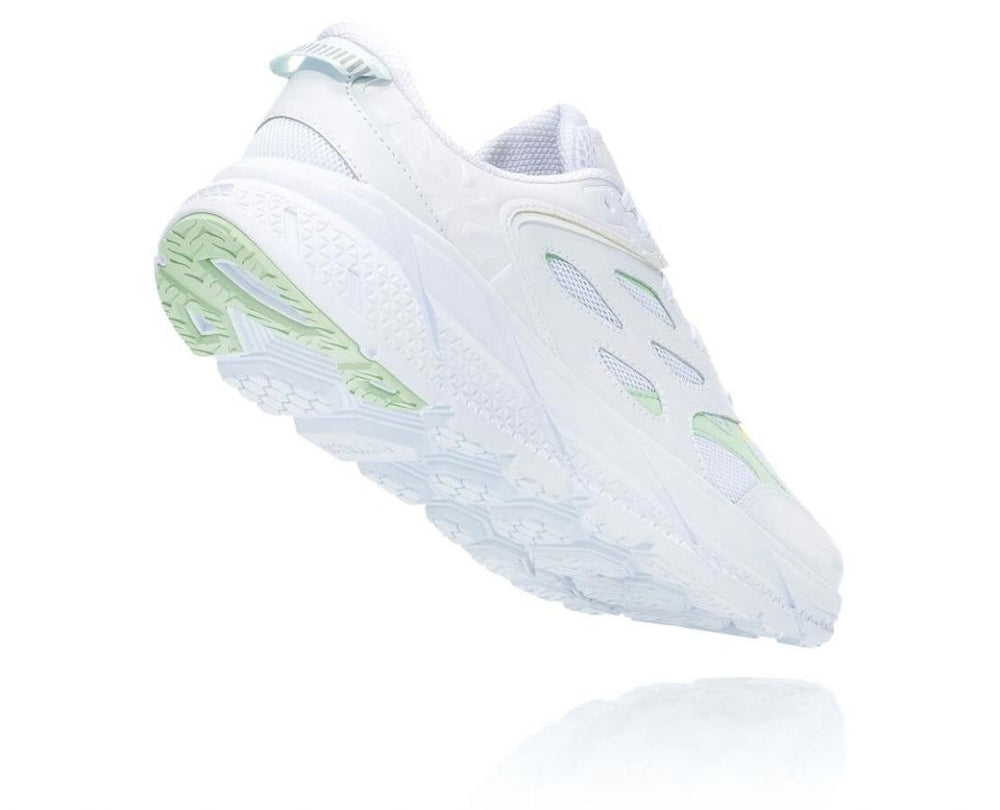 Men/Women Road Running | HOKA ONE ONE All Gender Clifton L White / Green Ash