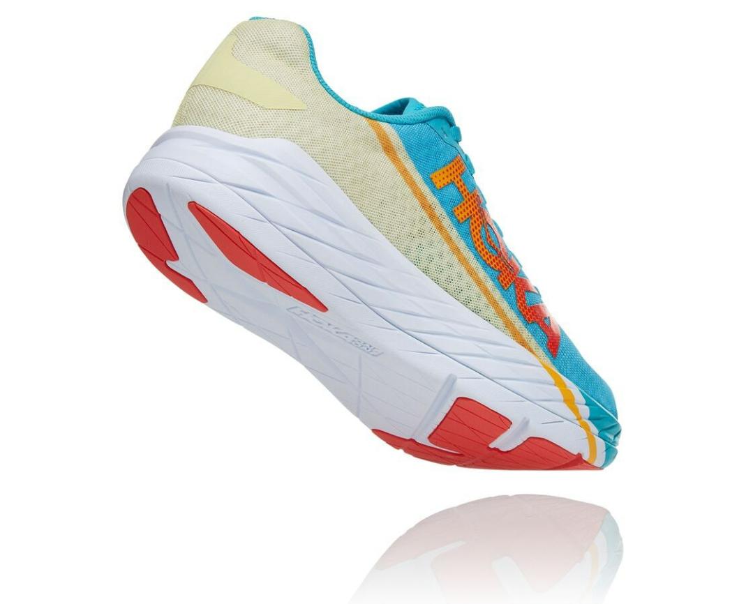 Men/Women Road Running | HOKA ONE ONE All Gender Rocket X Scuba Blue / Luminary Green