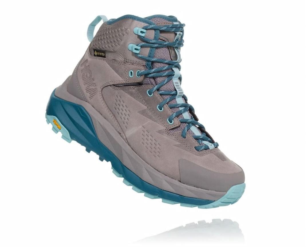 Women Hiking &amp; Backpacking | HOKA ONE ONE Kaha GORE-TEX Frost Gray / Aqua Haze