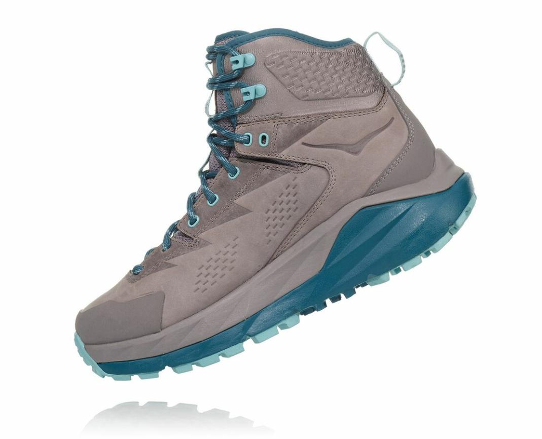 Women Hiking &amp; Backpacking | HOKA ONE ONE Kaha GORE-TEX Frost Gray / Aqua Haze