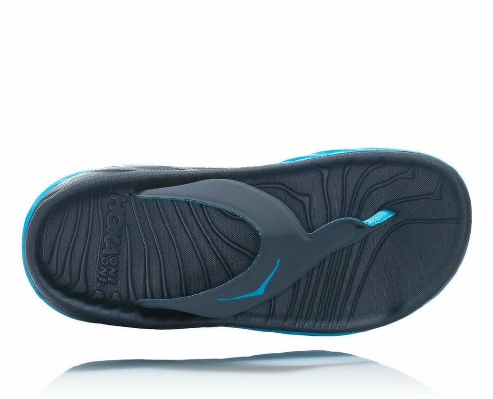 Women Recovery Sandals | HOKA ONE ONE ORA Recovery Flip Ebony / Dresden Blue