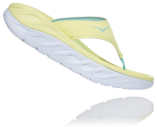 Women Recovery Sandals | HOKA ONE ONE ORA Recovery Flip Luminary Green / Blue Tint