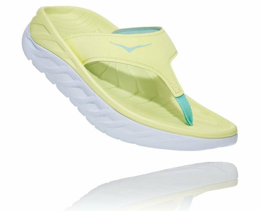 Women Recovery Sandals | HOKA ONE ONE ORA Recovery Flip Luminary Green / Blue Tint