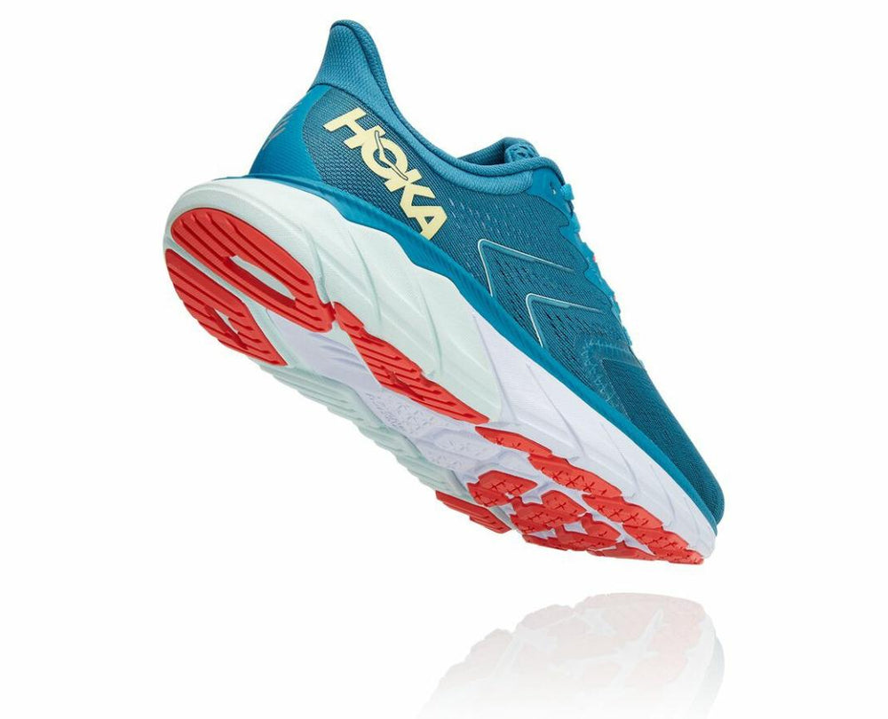 Women Road Running | HOKA ONE ONE Arahi 5 Mosaic Blue / Luminary Green