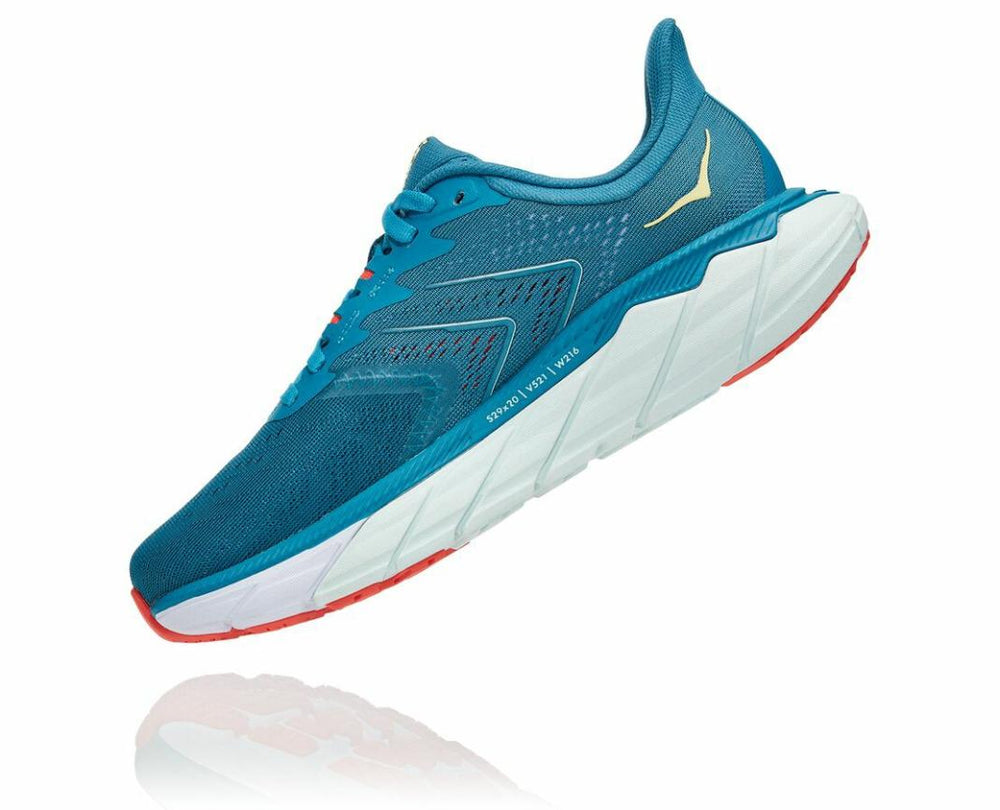 Women Road Running | HOKA ONE ONE Arahi 5 Mosaic Blue / Luminary Green