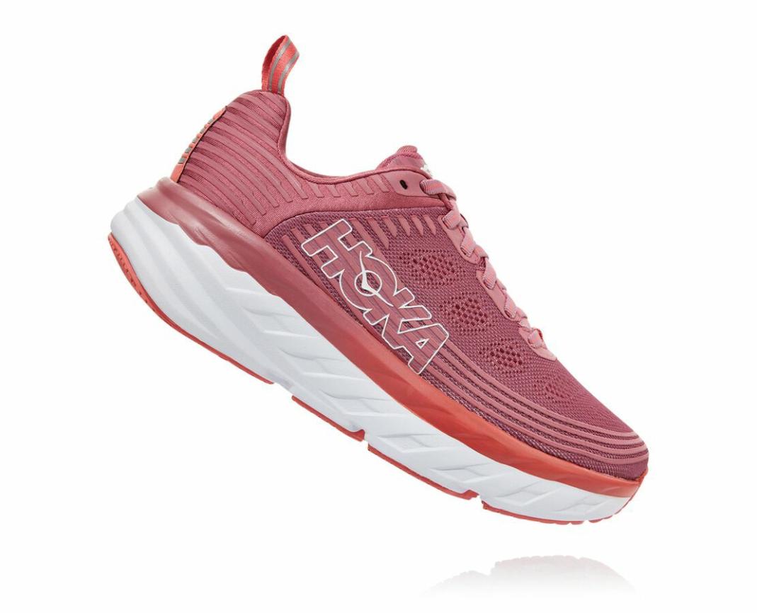 Women Road Running | HOKA ONE ONE Bondi 6 Heather Rose / Lantana