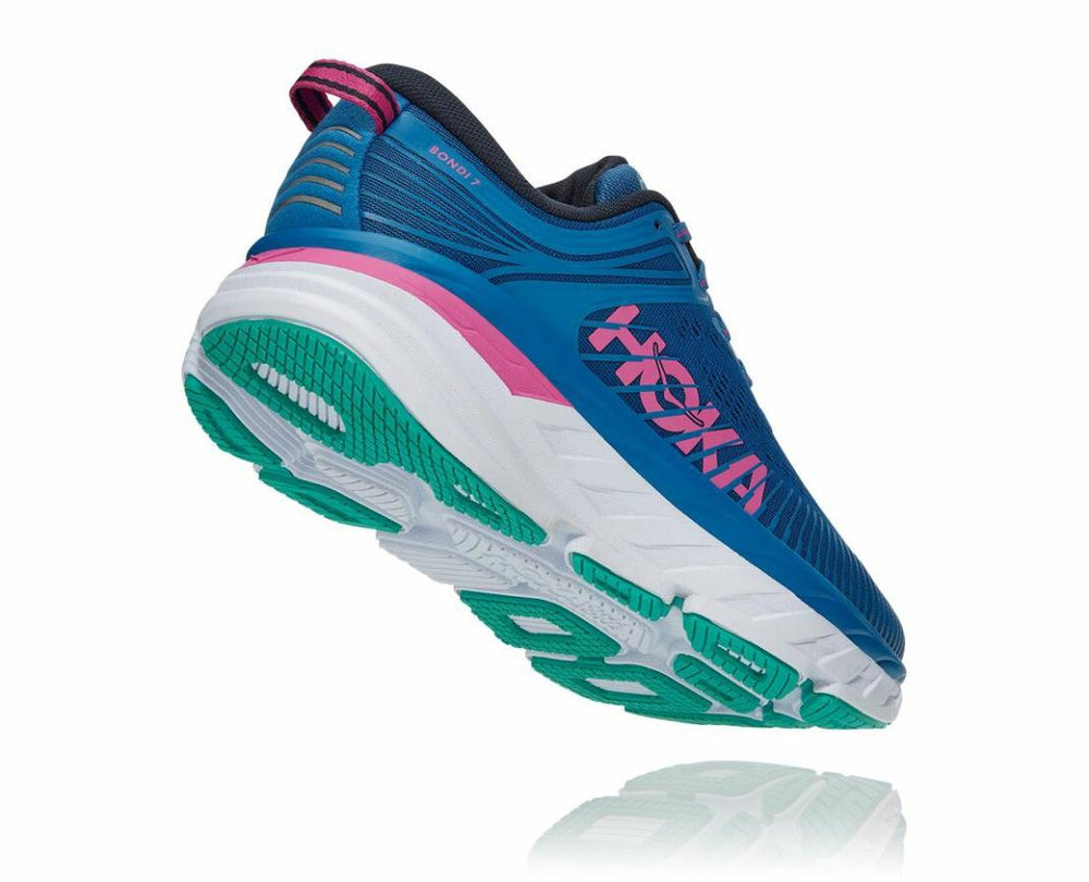 Women Road Running | HOKA ONE ONE Bondi 7 Vallarta Blue / Phlox Pink