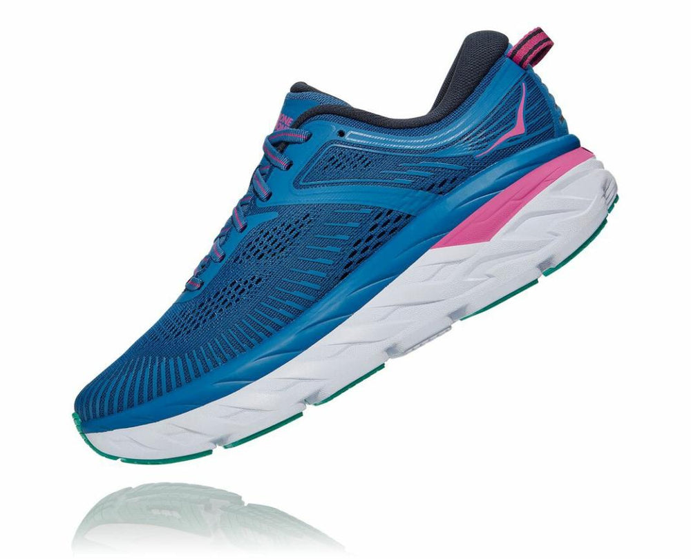 Women Road Running | HOKA ONE ONE Bondi 7 Vallarta Blue / Phlox Pink