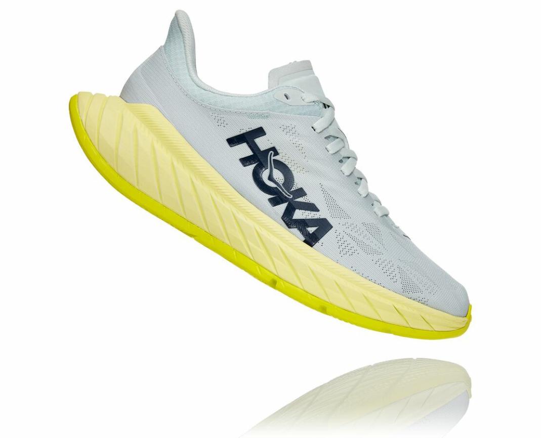 Women Road Running | HOKA ONE ONE Carbon X 2 Blue Flower / Luminary Green