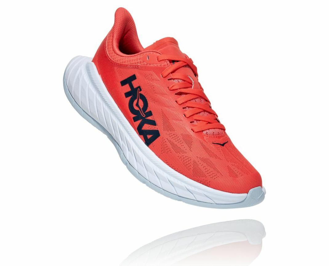 Women Road Running | HOKA ONE ONE Carbon X 2 Hot Coral / Black Iris