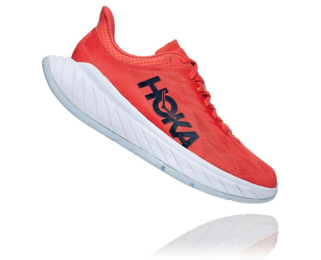 Women Road Running | HOKA ONE ONE Carbon X 2 Hot Coral / Black Iris