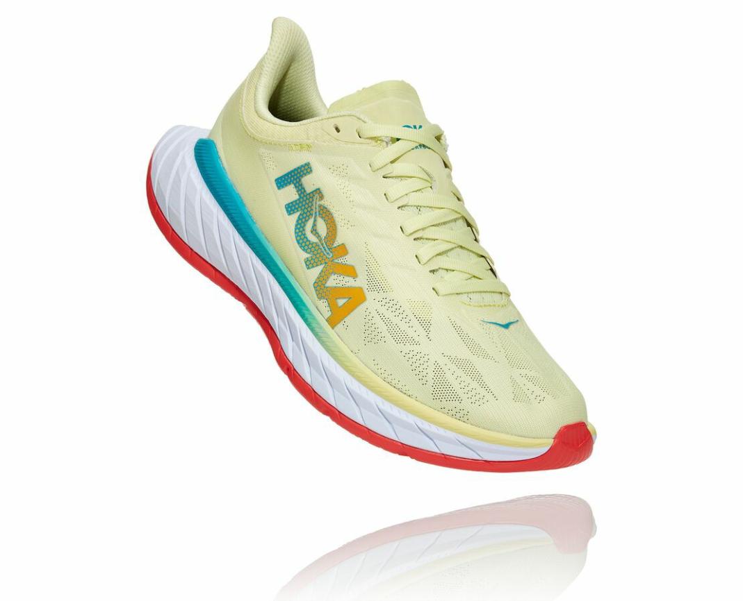 Women Road Running | HOKA ONE ONE Carbon X 2 Luminary Green / Hot Coral
