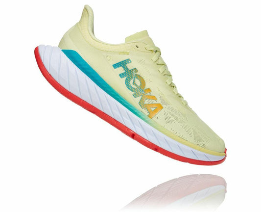 Women Road Running | HOKA ONE ONE Carbon X 2 Luminary Green / Hot Coral