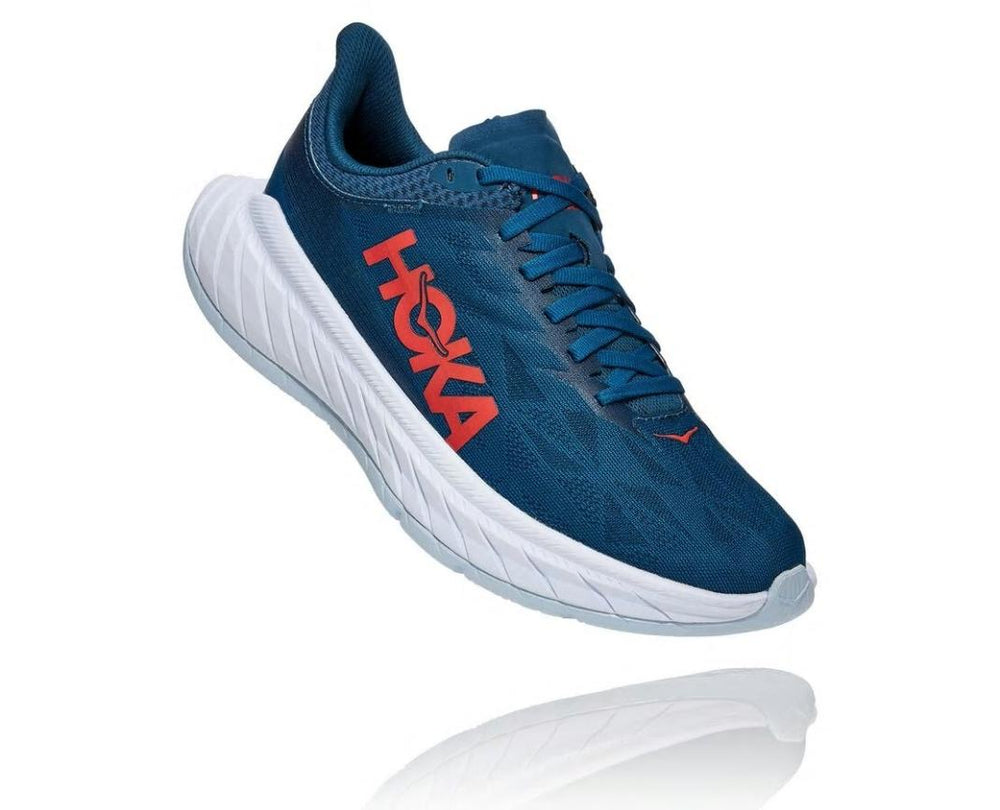Women Road Running | HOKA ONE ONE Carbon X 2 Moroccan Blue / Hot Coral