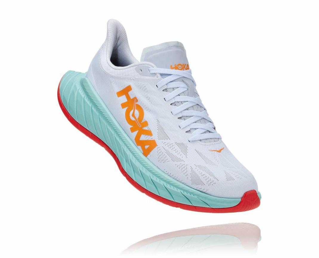 Women Road Running | HOKA ONE ONE Carbon X 2 White / Blazing Orange