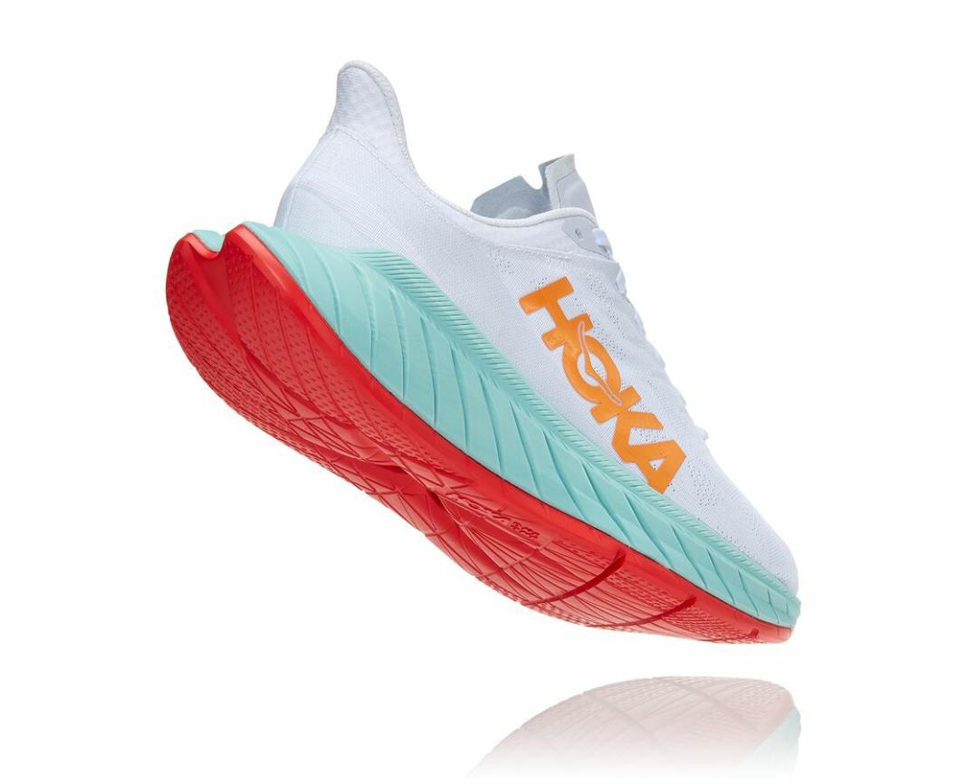 Women Road Running | HOKA ONE ONE Carbon X 2 White / Blazing Orange