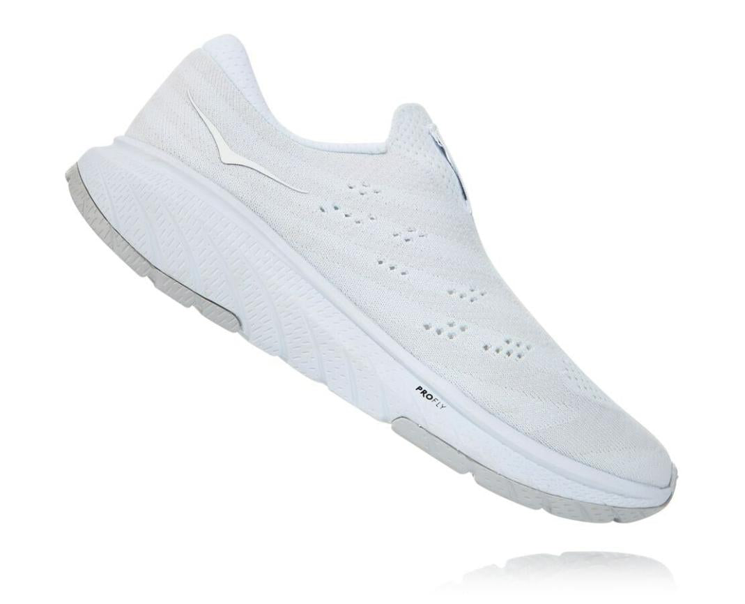 Women Road Running | HOKA ONE ONE Cavu 3 Slip White / Lunar Rock