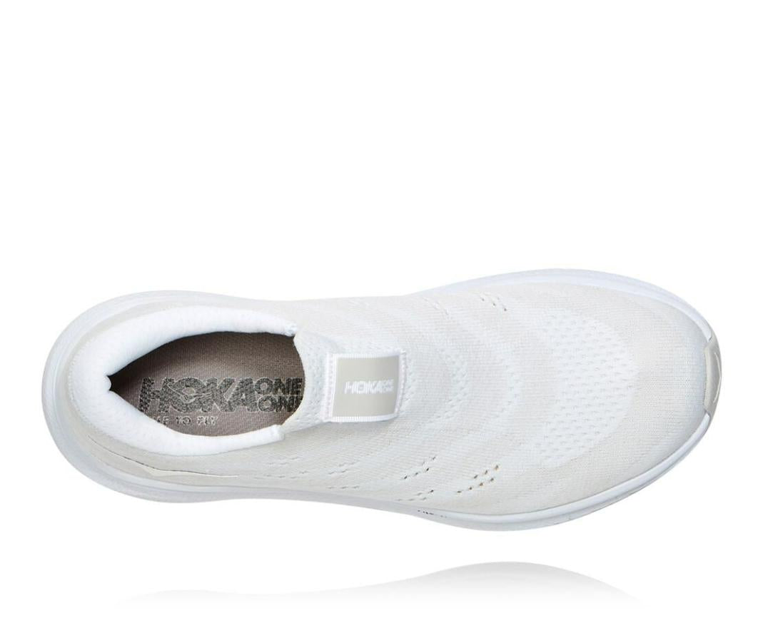 Women Road Running | HOKA ONE ONE Cavu 3 Slip White / Lunar Rock