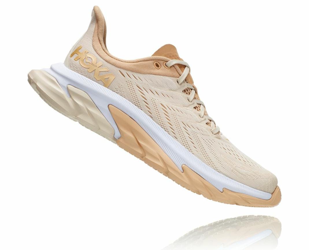 Women Road Running | HOKA ONE ONE Clifton Edge Almond Milk / Beige