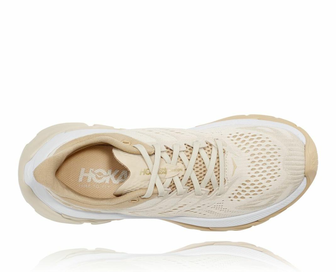 Women Road Running | HOKA ONE ONE Clifton Edge Almond Milk / Beige