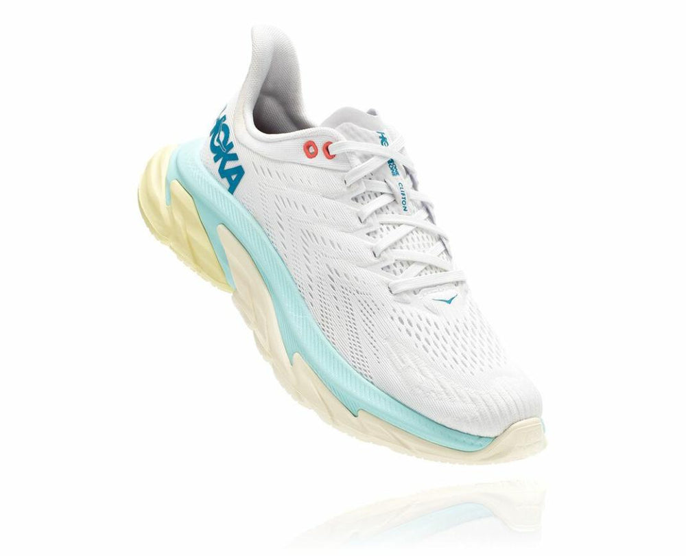 Women Road Running | HOKA ONE ONE Clifton Edge Blanc De Blanc / Blue Tint