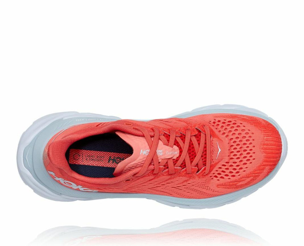Women Road Running | HOKA ONE ONE Clifton Edge Hot Coral / White
