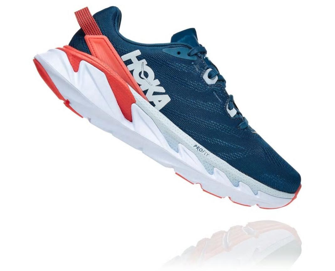 Women Road Running | HOKA ONE ONE Elevon 2 Moroccan Blue / Hot Coral