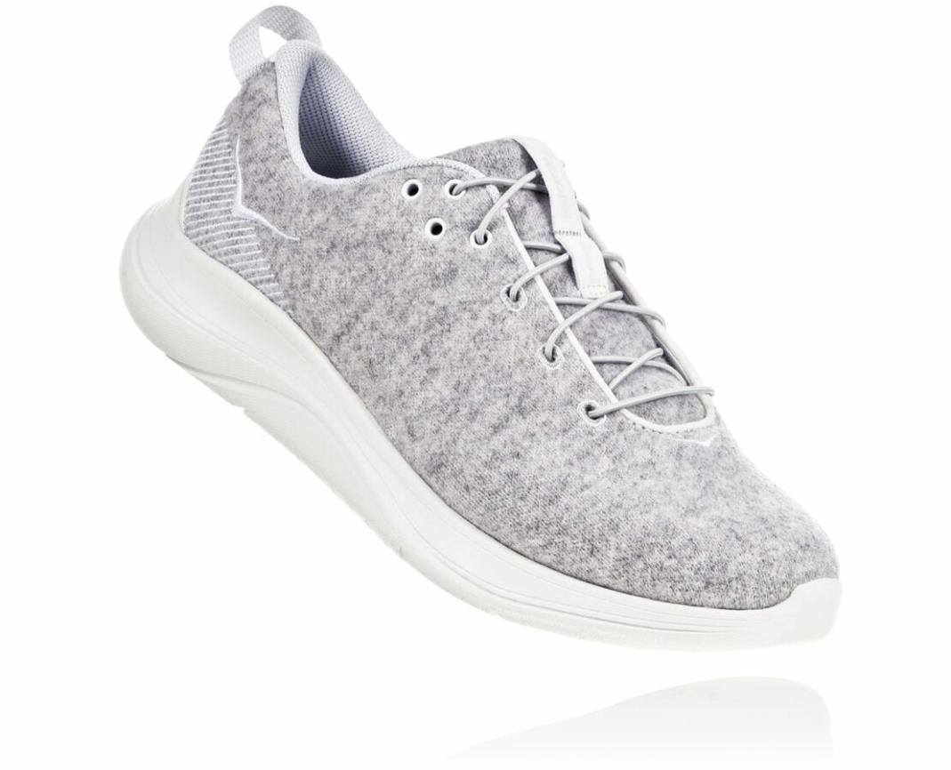 Women Road Running | HOKA ONE ONE Hupana Flow Wool Lunar Rock / Blanc De Blanc