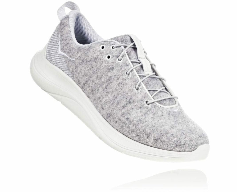 Women Road Running | HOKA ONE ONE Hupana Flow Wool Lunar Rock / Blanc De Blanc