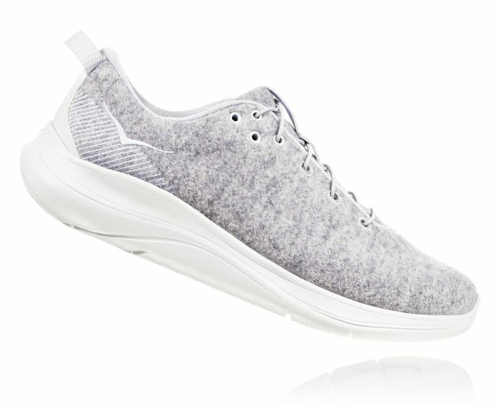 Women Road Running | HOKA ONE ONE Hupana Flow Wool Lunar Rock / Blanc De Blanc