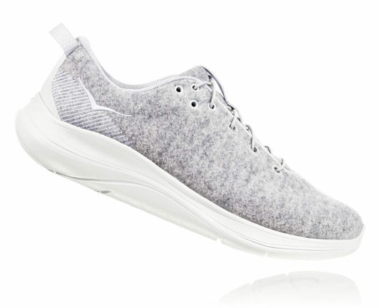 Women Road Running | HOKA ONE ONE Hupana Flow Wool Lunar Rock / Blanc De Blanc