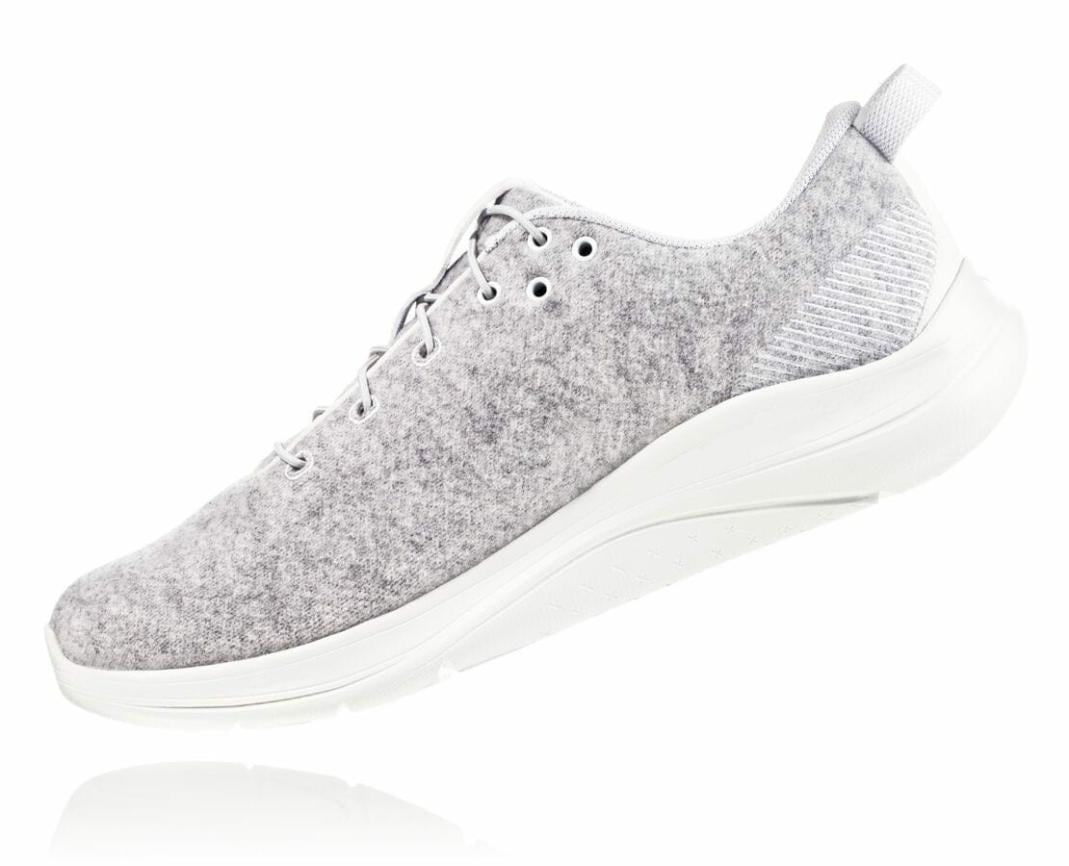 Women Road Running | HOKA ONE ONE Hupana Flow Wool Lunar Rock / Blanc De Blanc
