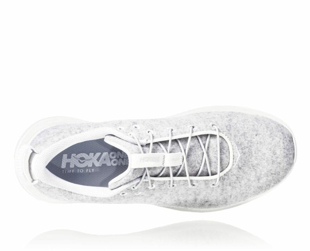Women Road Running | HOKA ONE ONE Hupana Flow Wool Lunar Rock / Blanc De Blanc