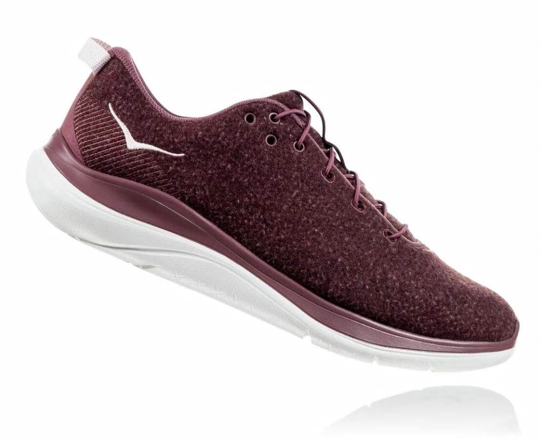 Women Road Running | HOKA ONE ONE Hupana Flow Wool Rose Brown / Evening Sand