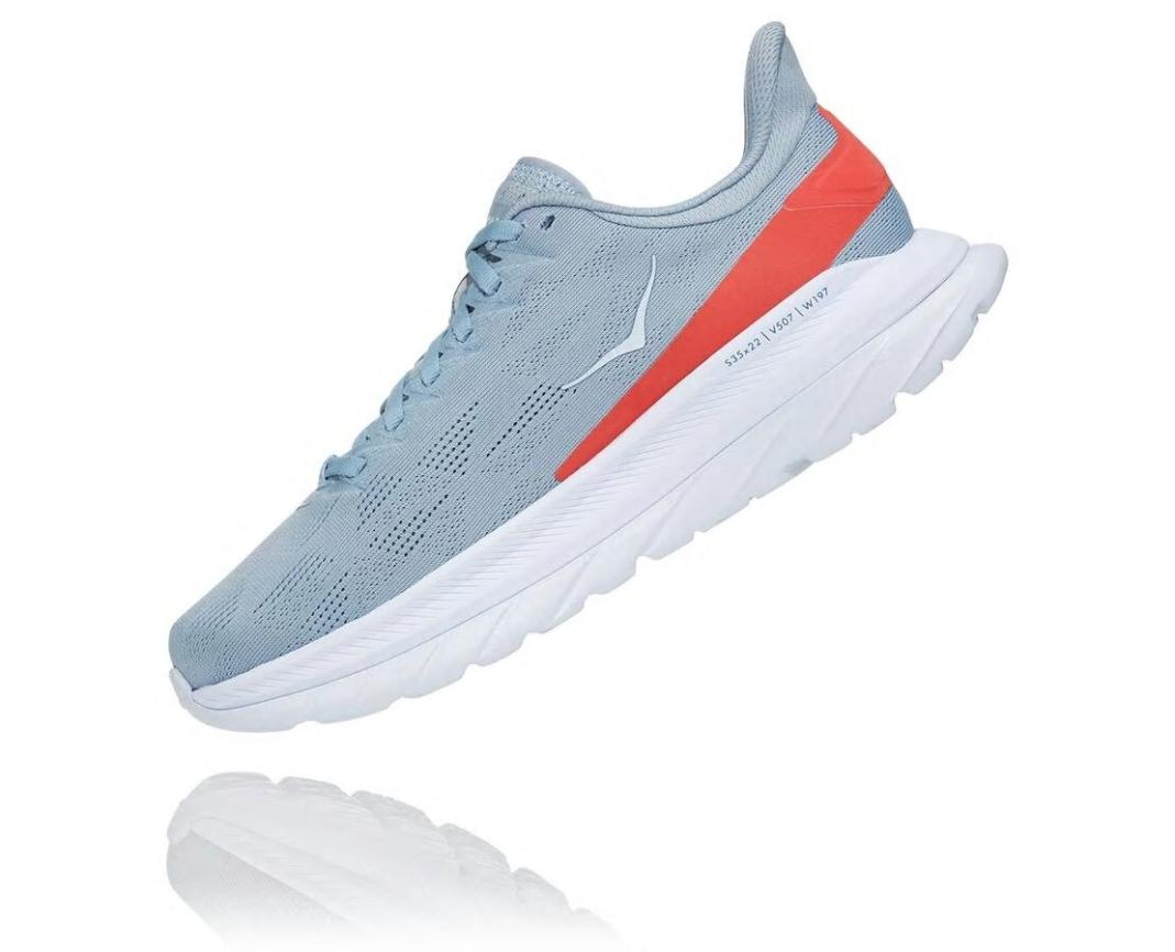 Women Road Running | HOKA ONE ONE Mach 4 Blue Fog / Hot Coral