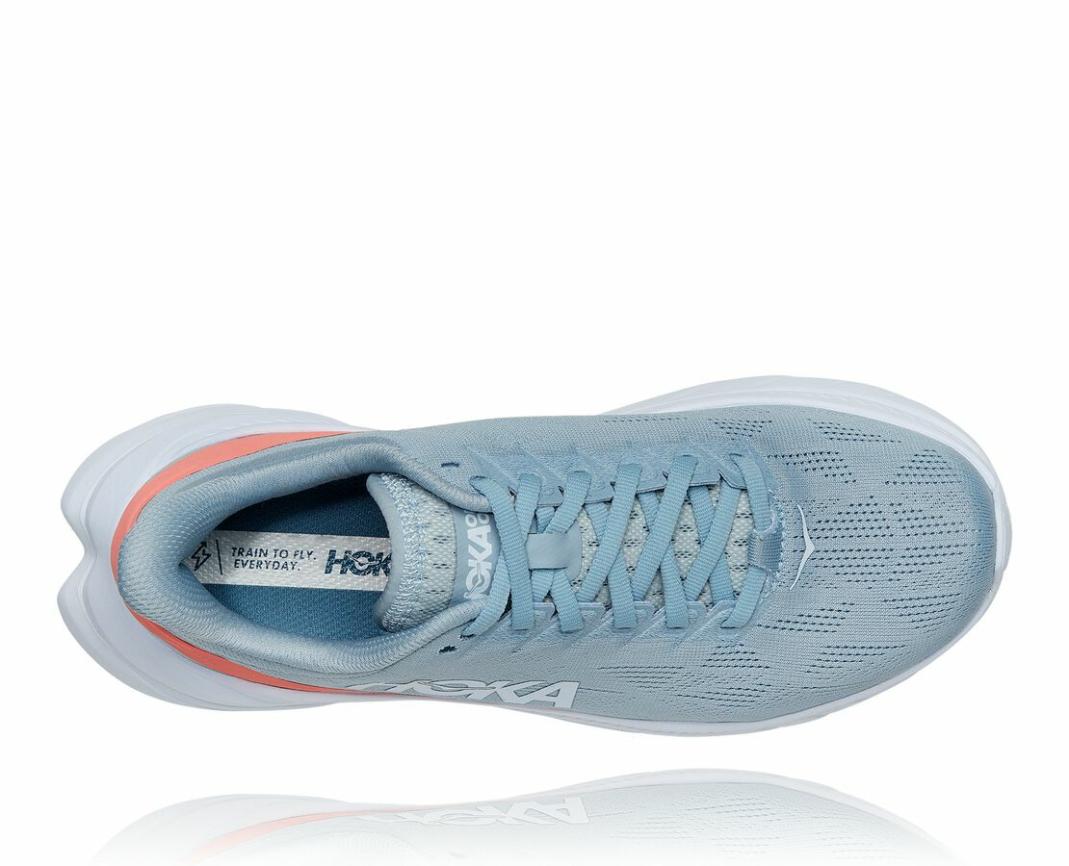 Women Road Running | HOKA ONE ONE Mach 4 Blue Fog / Hot Coral