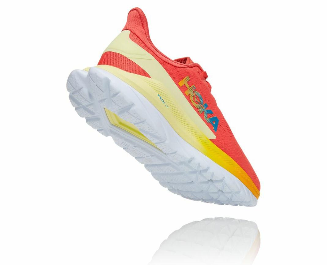 Women Road Running | HOKA ONE ONE Mach 4 Hot Coral / Saffron