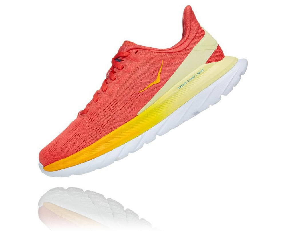 Women Road Running | HOKA ONE ONE Mach 4 Hot Coral / Saffron