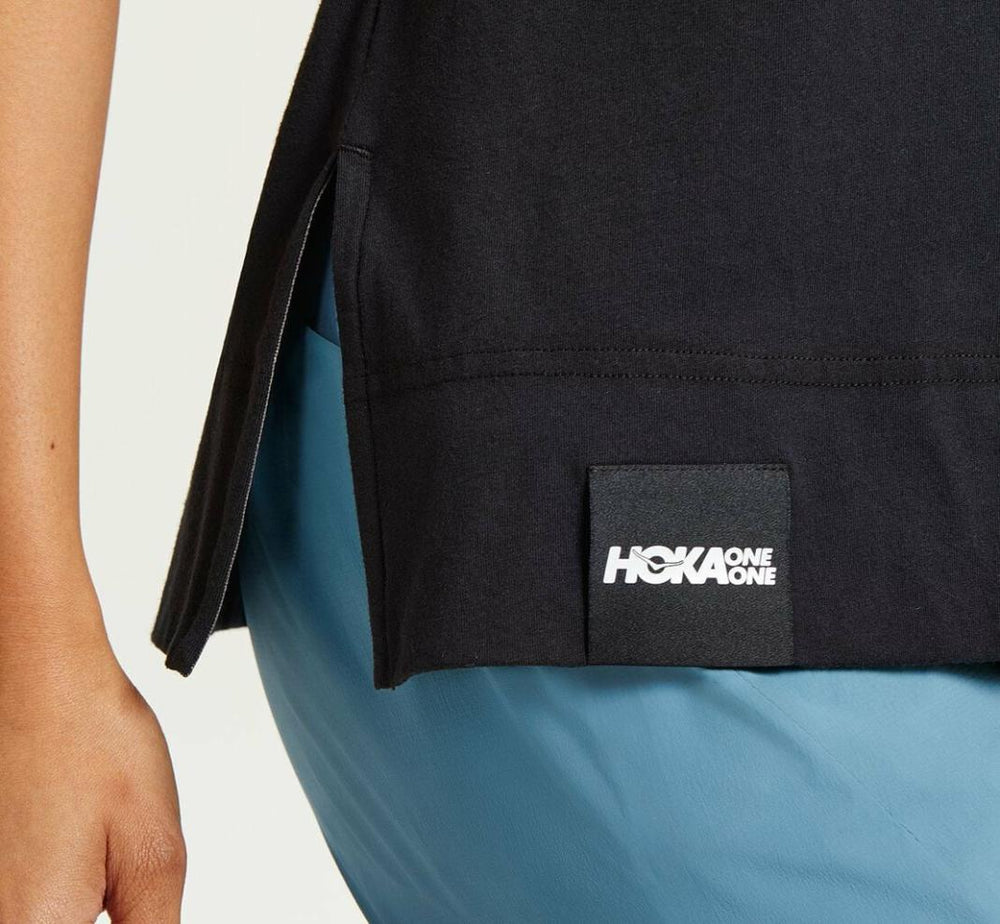 Women Tops | HOKA ONE ONE Brand Tee Black / Castlerock