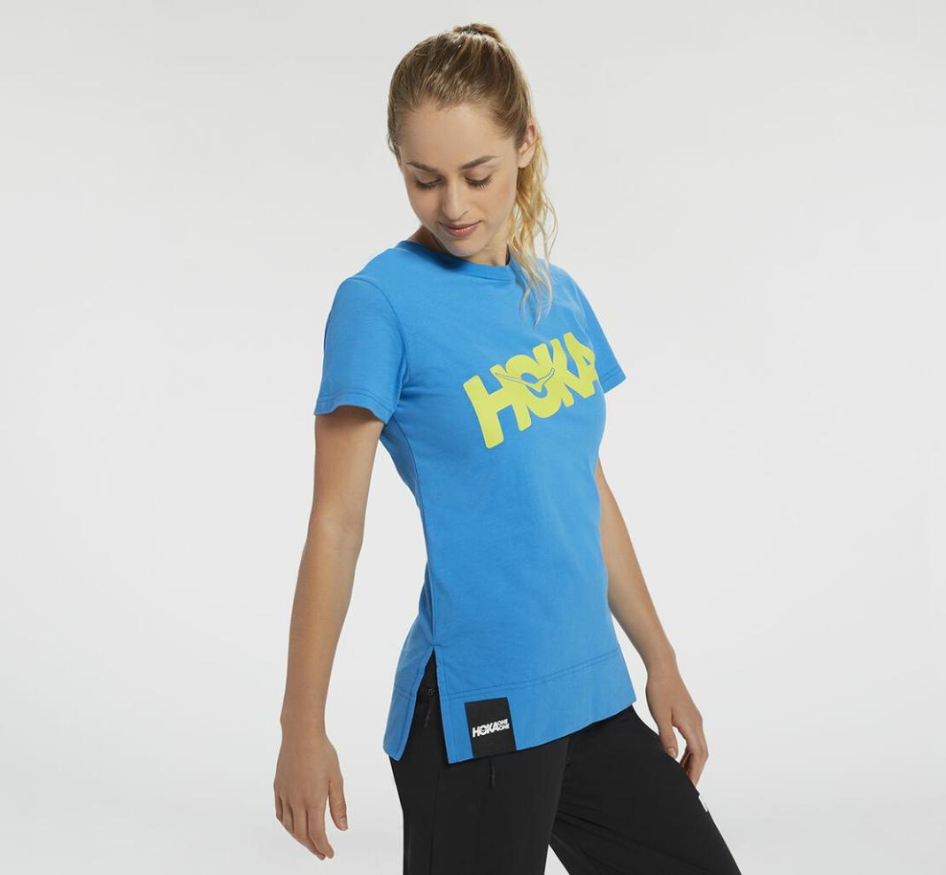 Women Tops | HOKA ONE ONE Brand Tee Diva Blue