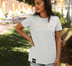 Women Tops | HOKA ONE ONE Brand Tee Heather Grey / Cantaloupe