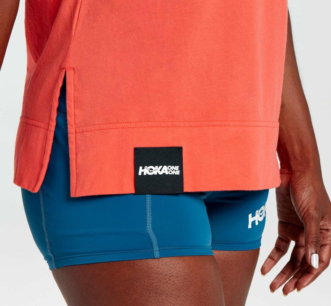 Women Tops | HOKA ONE ONE Brand Tee Hot Coral