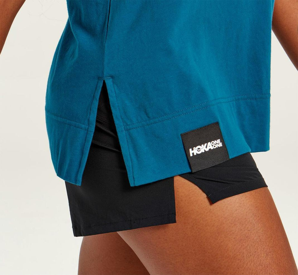 Women Tops | HOKA ONE ONE Brand Tee Moroccan Blue