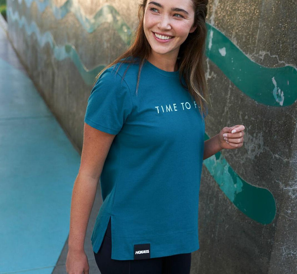 Women Tops | HOKA ONE ONE Brand Tee Moroccan Blue