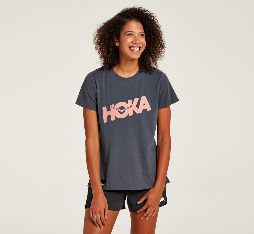 Women Tops | HOKA ONE ONE Brand Tee Ombre Blue